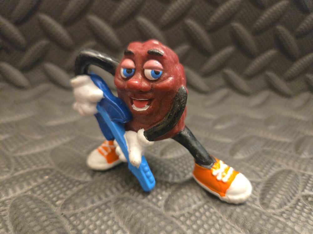 Vintage California Raisins Guitar Player PVC Figure Blue Guitar Applause 1987